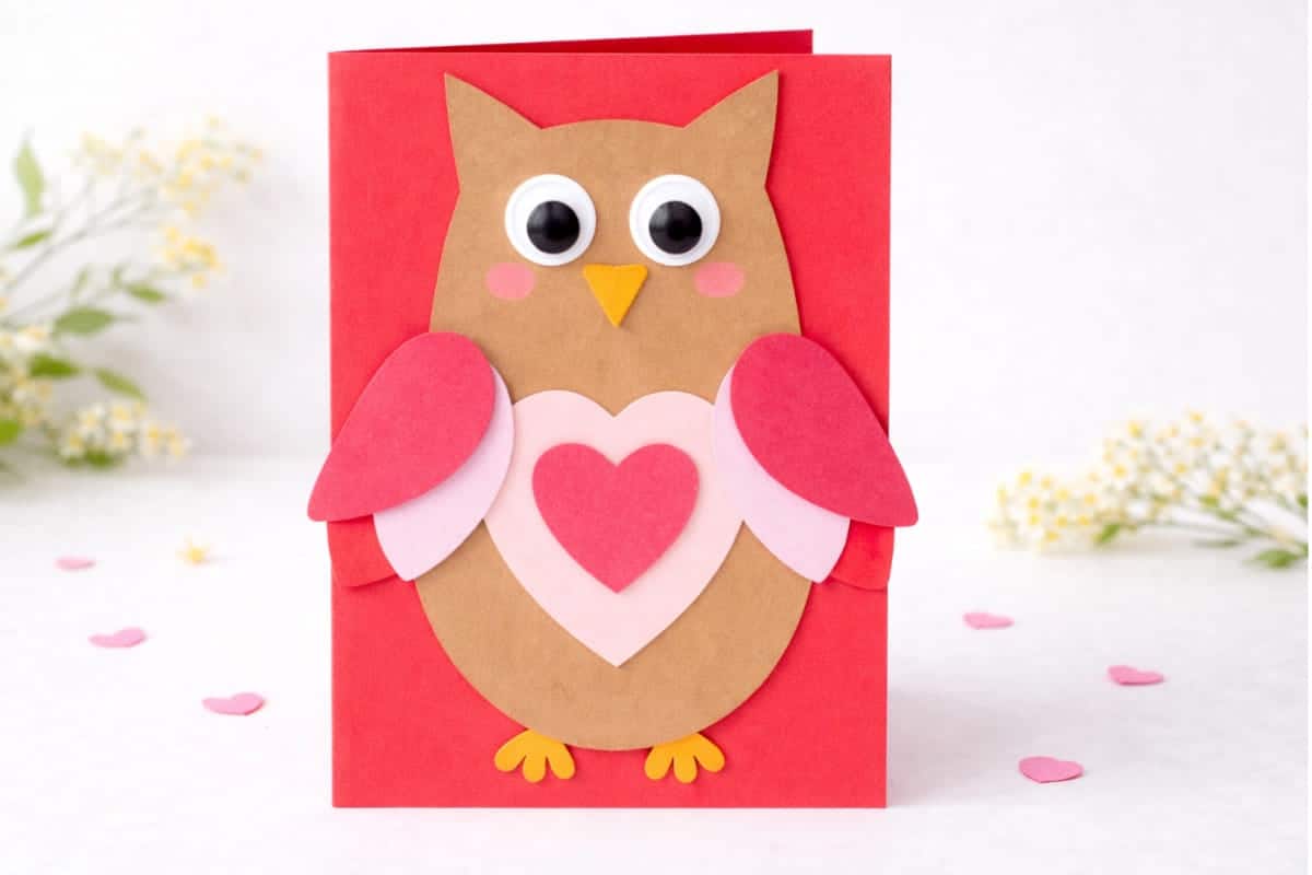 Owl Valentine Card for Kids to Make for Parents