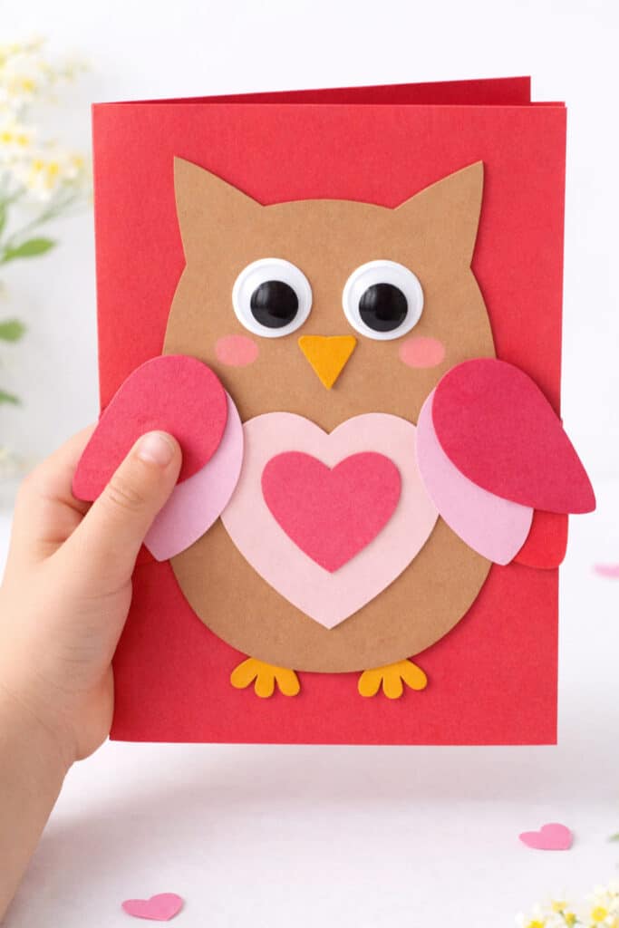 Owl Valentine Card for Kids to Make for Parents