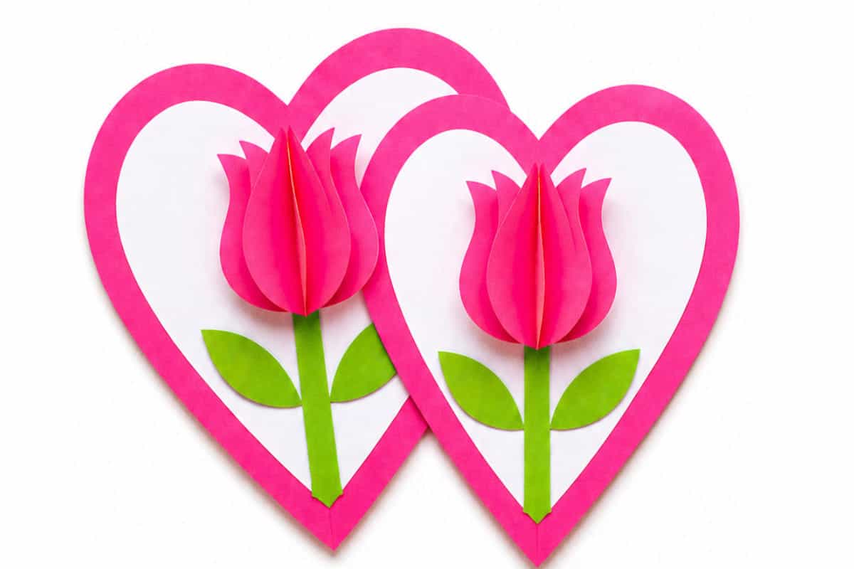 Easy 3D Tullip in a Heart Card (for Mother’s Day)